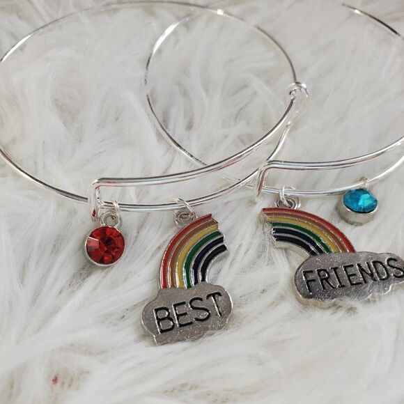Silver Best Friend Set of 2 Charm Bracelets, Best Friend Gifts - Picture 10 of 12
